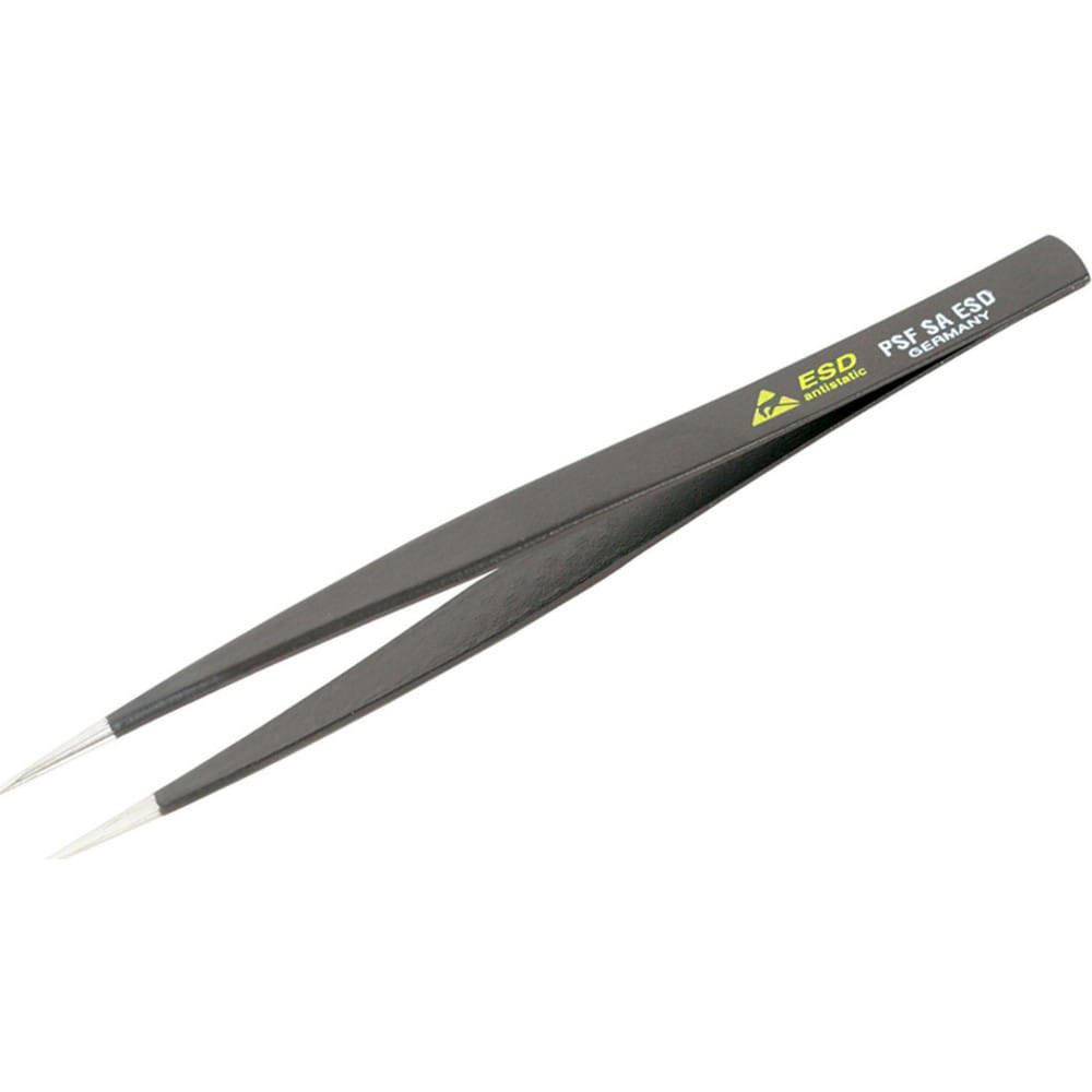 Tweezers; Tweezer Type: ESD Safe ; Pattern: Solid Color ; Material: Steel ; Tip Type: Rounded; Long ; Tip Shape: Pointed ; Overall Length (Inch): 4-3/4