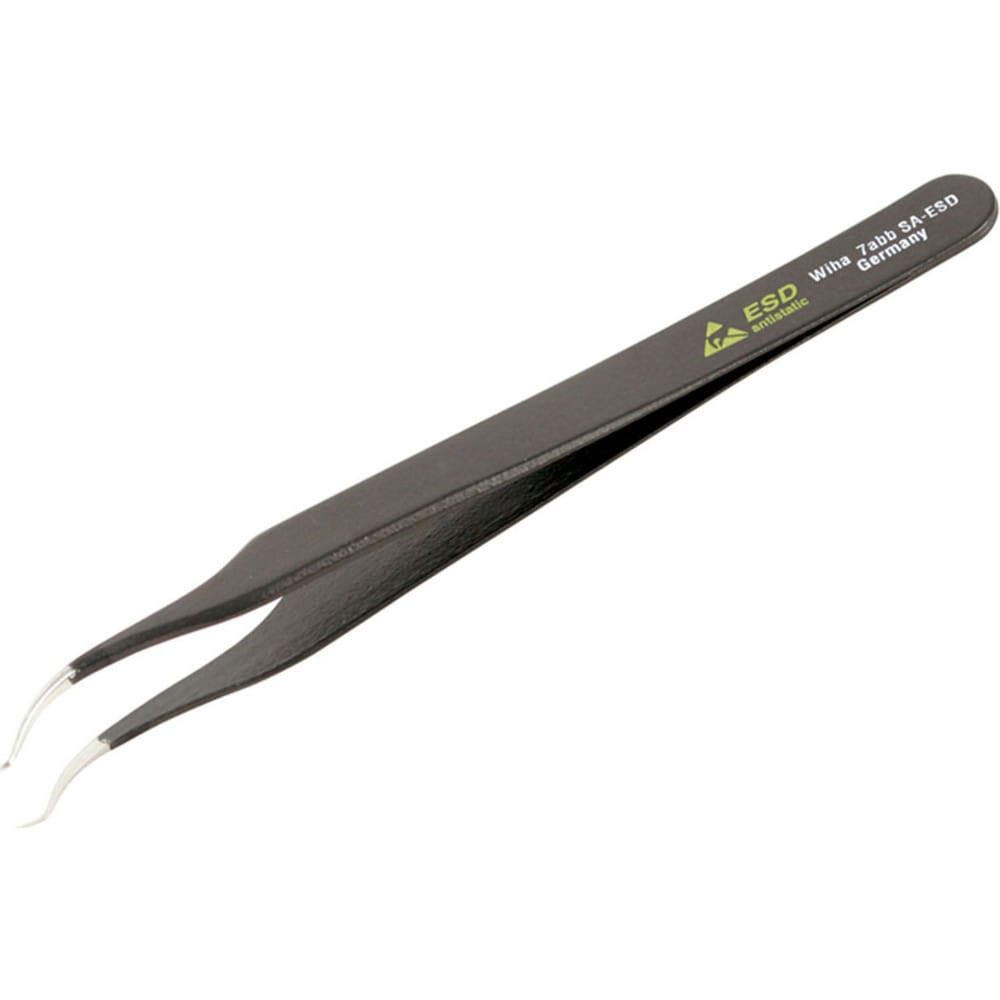 Tweezers; Tweezer Type: ESD Safe ; Pattern: Solid Color ; Material: Steel ; Tip Type: Curved; Extra Fine ; Tip Shape: Pointed ; Overall Length (Inch): 4-3/4