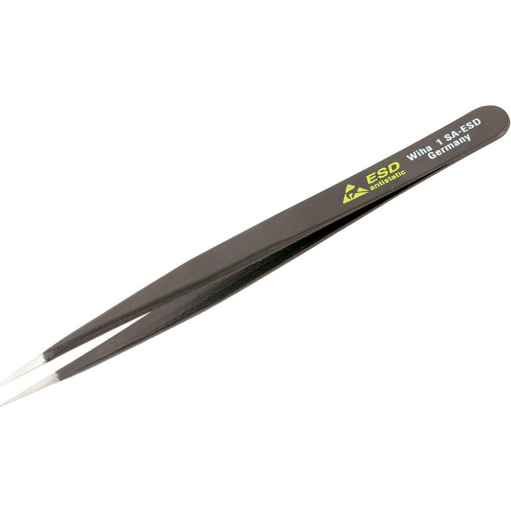 Tweezers; Tweezer Type: ESD Safe ; Pattern: Solid Color ; Material: Steel ; Tip Shape: Pointed ; Overall Length (Inch): 4-3/4