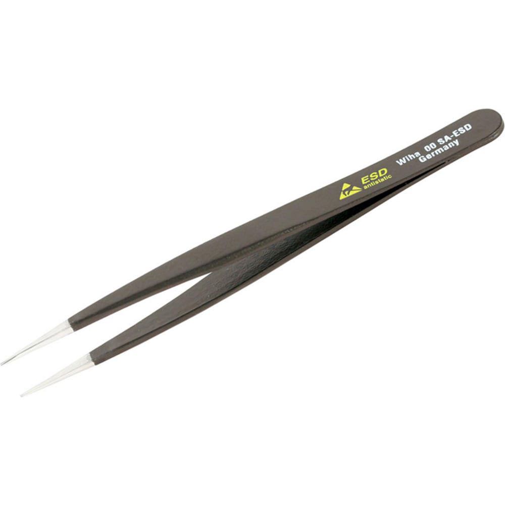 Tweezers; Tweezer Type: ESD Safe ; Pattern: Solid Color ; Material: Steel ; Tip Type: Tapered ; Tip Shape: Pointed ; Overall Length (Inch): 4-3/4