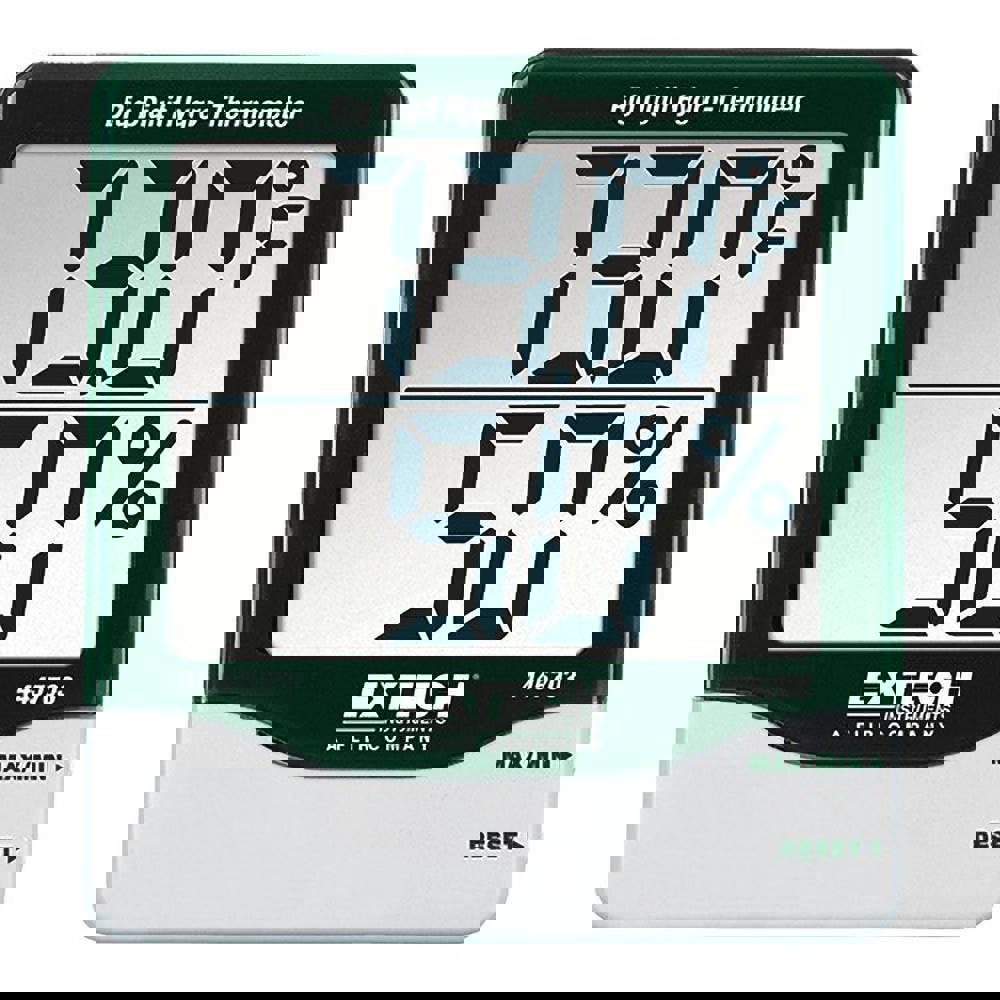 14 to 140°F, 10 to 99% Humidity Range, Thermo-Hygrometer