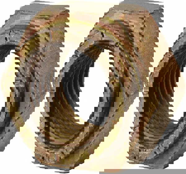 Hex Lock Nut: Distorted Thread Lock, 7/16-20, Grade L9 Steel, Cadmium Dichromate Finish