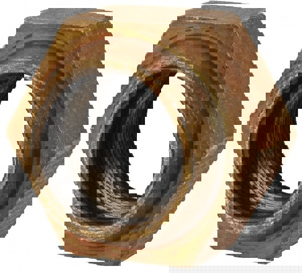 Hex Lock Nut: Distorted Thread, 1-14, Grade L9 Steel, Cadmium Dichromate Finish