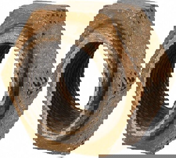 Hex Lock Nut: Distorted Thread, 1-1/8-12, Grade L9 Steel, Cadmium Dichromate Finish