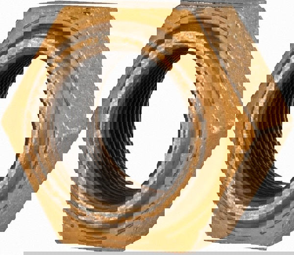 Hex Lock Nut: Distorted Thread, 1-1/4-12, Grade L9 Steel, Cadmium Dichromate Finish