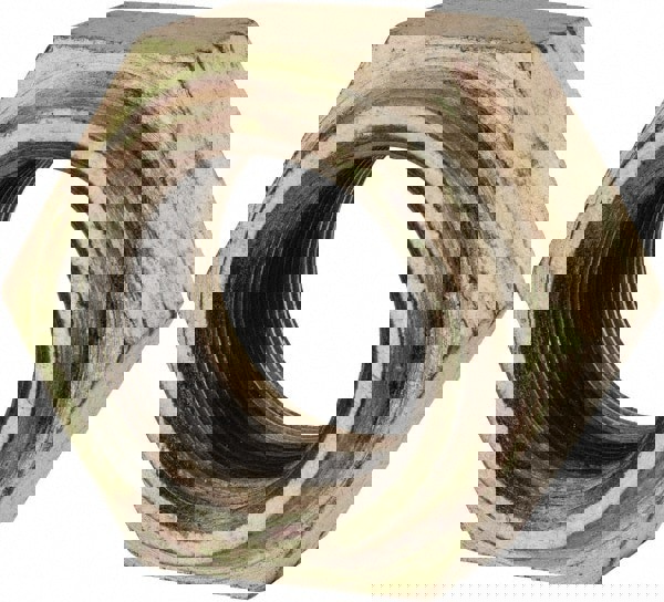 Hex Lock Nut: Distorted Thread, 1-1/2-12, Grade L9 Steel, Cadmium Dichromate Finish