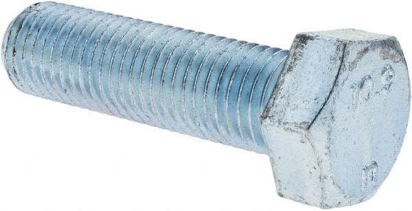 Hex Head Cap Screw: M20 x 2.50 x 70 mm, Grade 10.9 Steel, Zinc-Plated