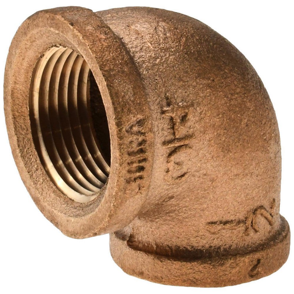 Brass Pipe 90 &deg; Elbow: 3/4 x 1/2