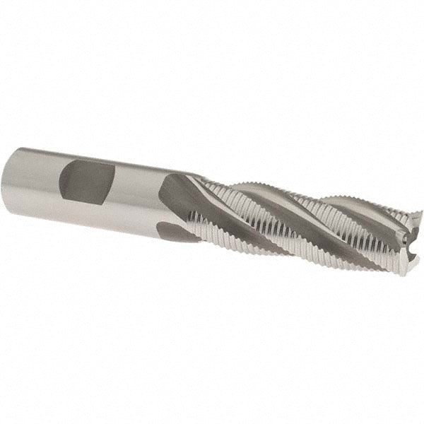 Square End Mill: 3/4'' Dia, 2-1/4'' LOC, 2-1/4'' Shank Dia, 3/4'' OAL, 4 Flutes, High Speed Steel