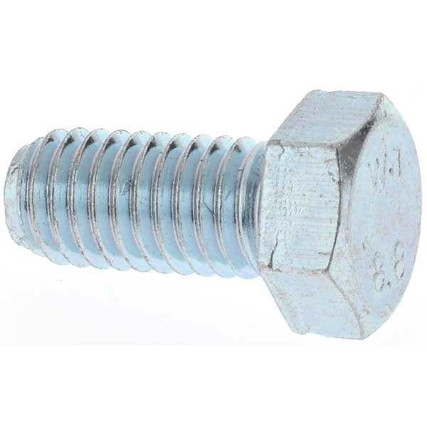 Hex Head Cap Screw: M8 x 1.25 x 16 mm, Grade 8.8 Steel, Zinc-Plated