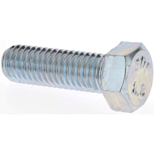 Hex Head Cap Screw: M8 x 1.25 x 25 mm, Grade 8.8 Steel, Zinc-Plated