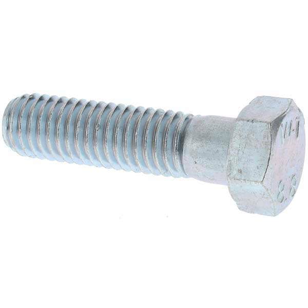 Hex Head Cap Screw: M8 x 1.25 x 30 mm, Grade 8.8 Steel, Zinc-Plated