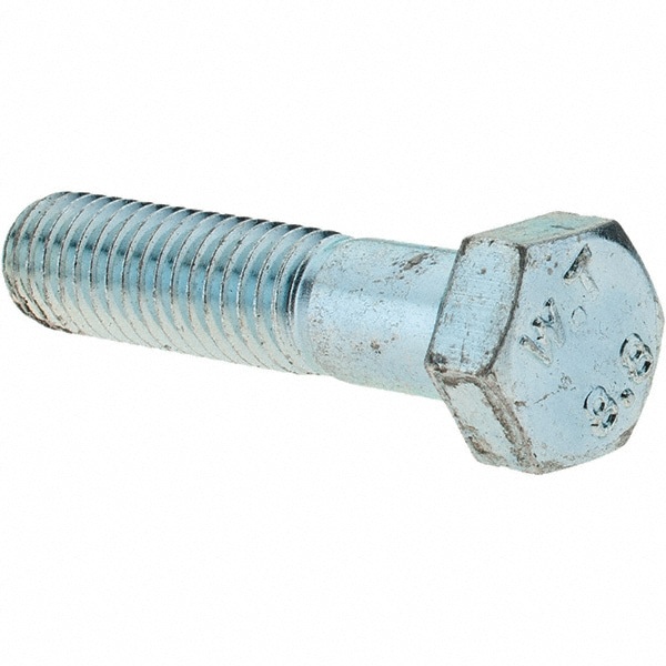 Hex Head Cap Screw: M8 x 1.25 x 35 mm, Grade 8.8 Steel, Zinc-Plated