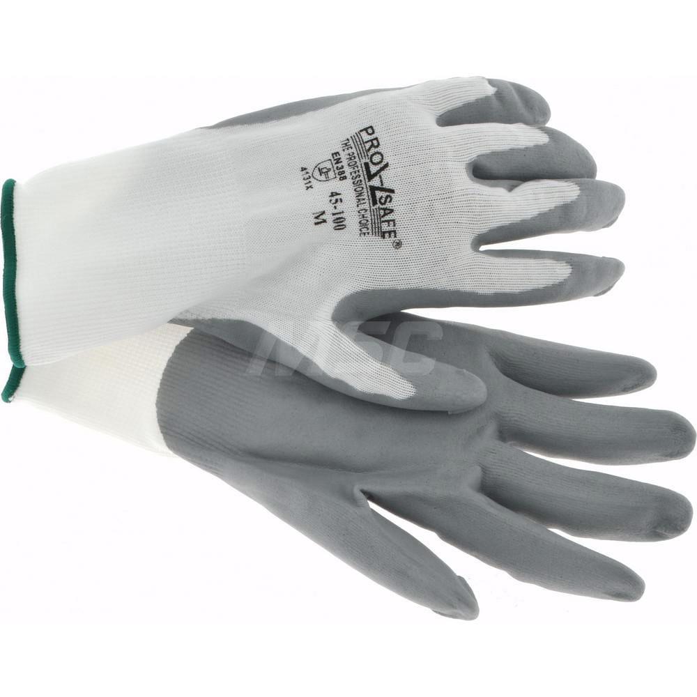 Work Gloves: PRO-SAFE Size Medium, Nitrile-Coated Nylon, General Purpose