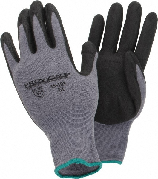 Work Gloves: PRO-SAFE Size Medium, Nitrile-Coated Nylon, General Purpose