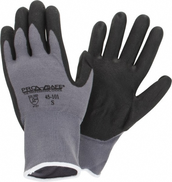 Work Gloves: PRO-SAFE Size Small, Nitrile-Coated Nylon, General Purpose