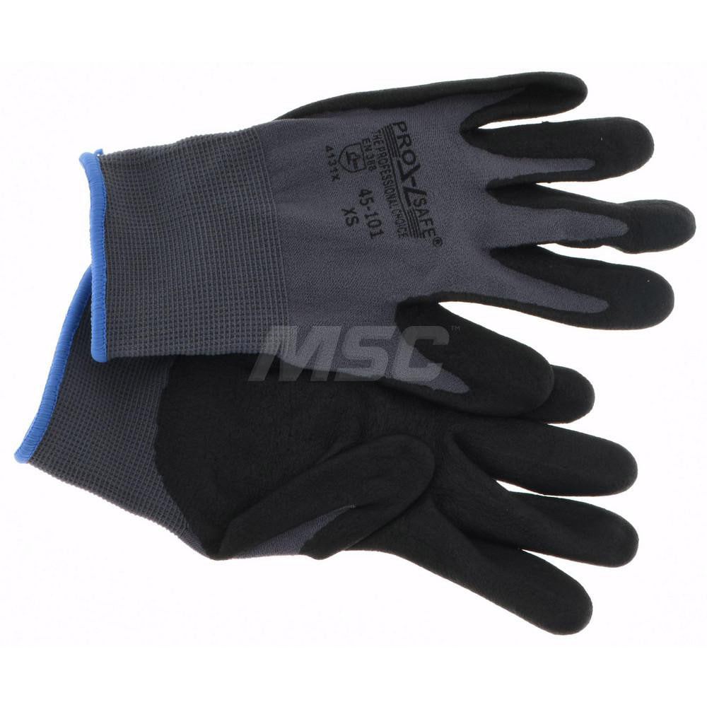 Work Gloves: PRO-SAFE Size X-Small, Nitrile-Coated Nylon, General Purpose