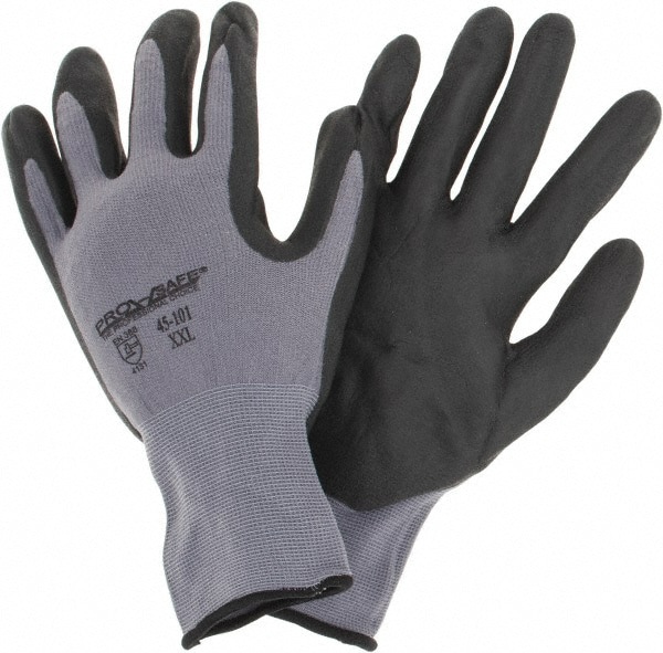 Work Gloves: PRO-SAFE Size 2X-Large, Nitrile-Coated Nylon, General Purpose
