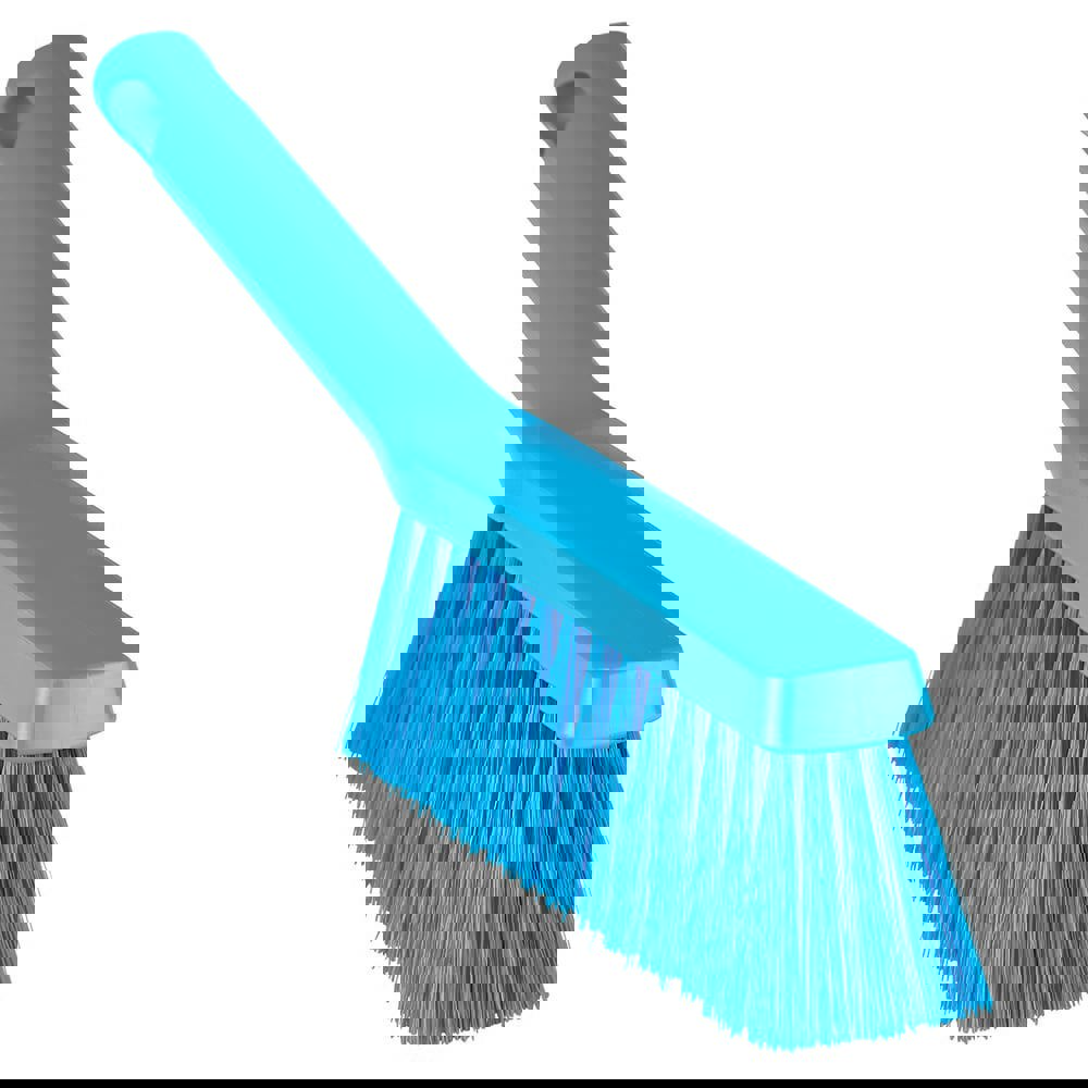 Counter & Dust Brushes; Type: Bench Brush; Bristle Material: Polypropylene; Bristle Length (Inch): 2.36 in; Head Length (Inch): 7.0; Bristle Firmness: Medium; FSIS Approved: No; Head Width (Inch): 2; 2.0000; Bristle Color: Blue; Includes Dust Pan: No; Han