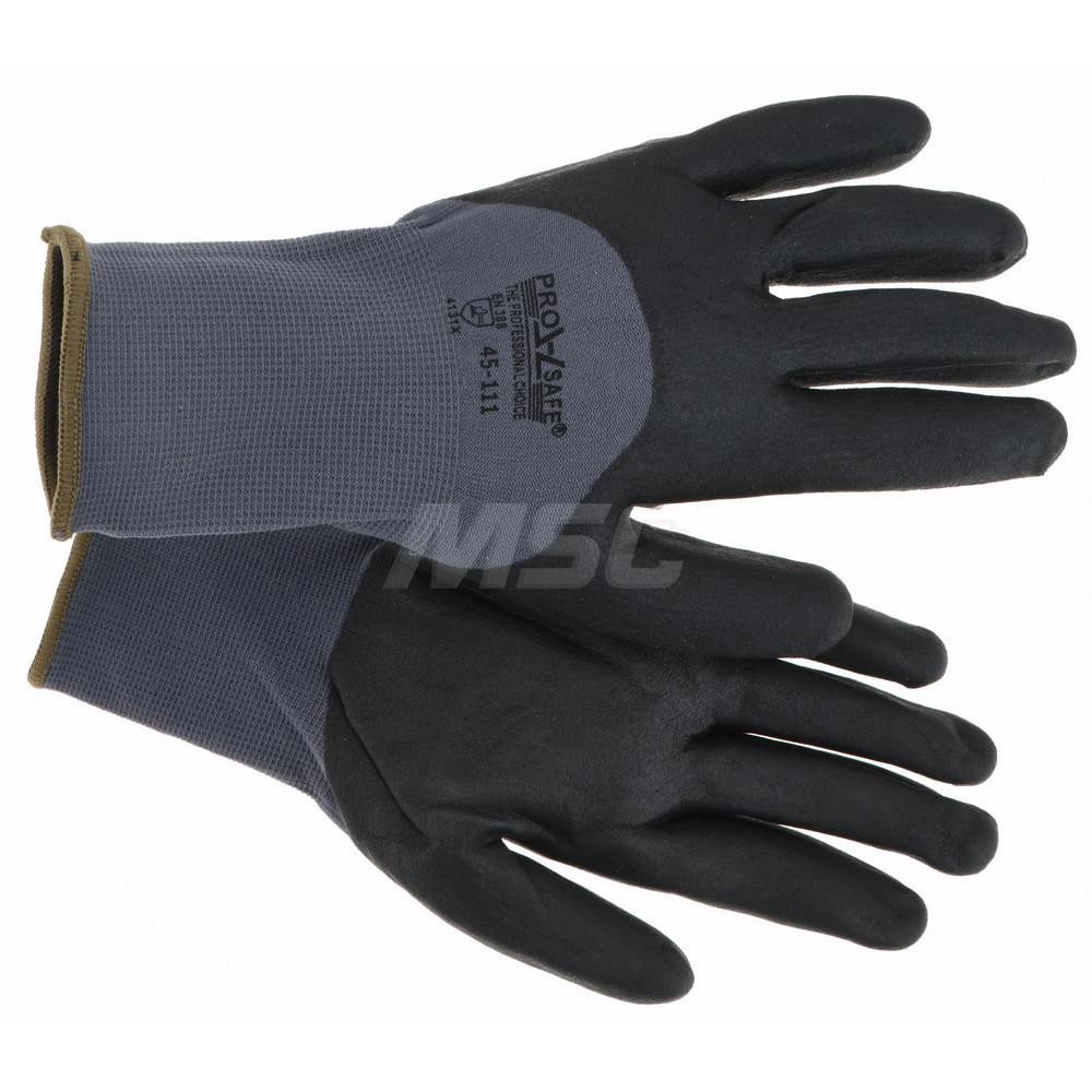 Work Gloves: PRO-SAFE Size Small, Nitrile-Coated Nylon, General Purpose