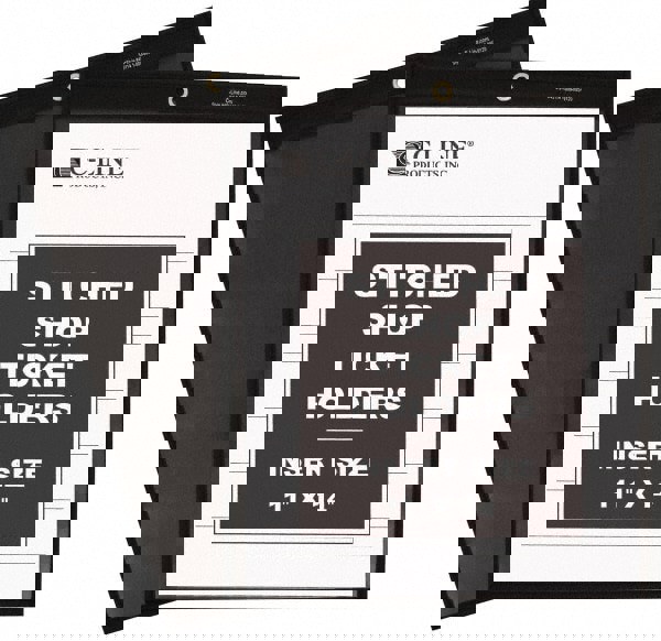 25 Pc Stitched Shop Ticket Holder: Clear