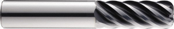 Corner Radius End Mill: 8 mm Dia, 20 mm LOC, 1 mm Radius, 6 Flutes, Solid Carbide