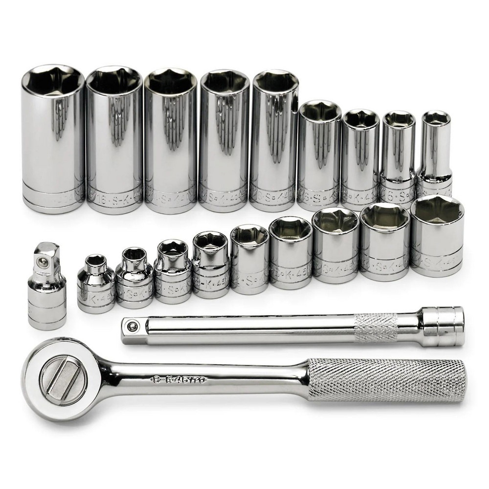 Deep Standard Socket Set: 21 Pc