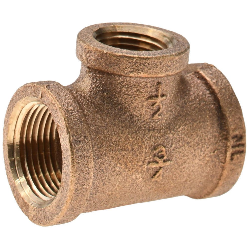 Brass Pipe Tee: 3/4 x 1/2