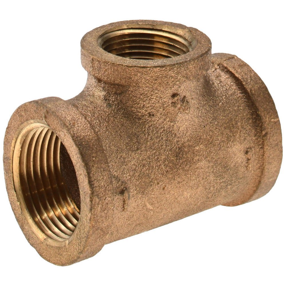 Brass Pipe Tee: 1 x 3/4