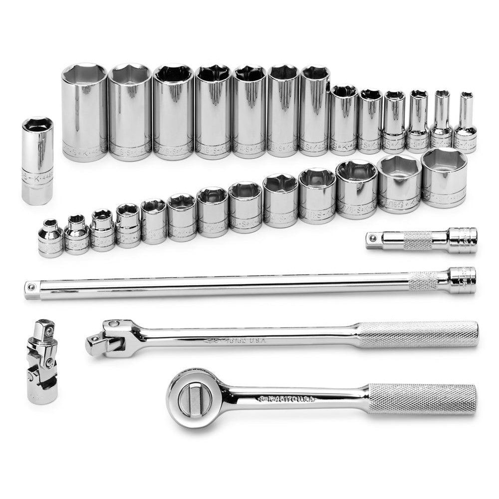 Deep Standard Socket Set: 32 Pc