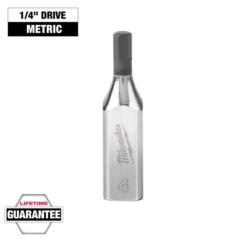 Hand Hex & Torx Bit Sockets; Socket Type: Hex Bit ; Hex Size (mm): 4.000 ; Insulated: No ; Tether Style: Not Tether Capable ; Material: S2 Steel ; Overall Length (Decimal Inch): 0.3333