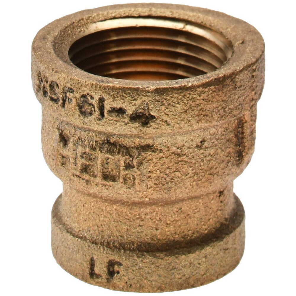 Brass Pipe Reducing Coupling: 3/4 x 1/2