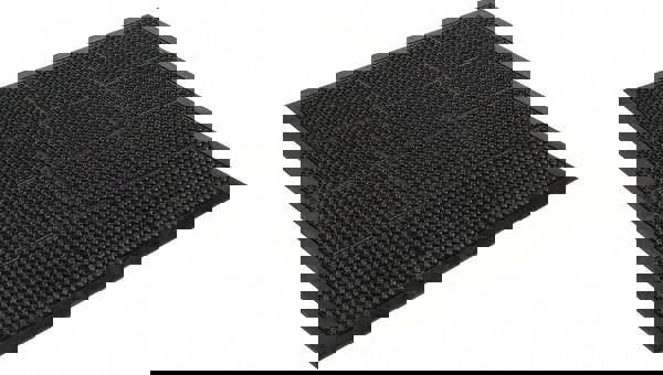 Anti-Fatigue Mat: 4' Long, 3' Wide, 1/2 Thick, Natural Rubber, Beveled Edges, Medium-Duty