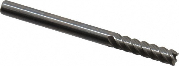 Square End Mill: 1/8'' Dia, 1/2'' LOC, 1/8'' Shank Dia, 1-1/2'' OAL, 5 Flutes, Solid Carbide