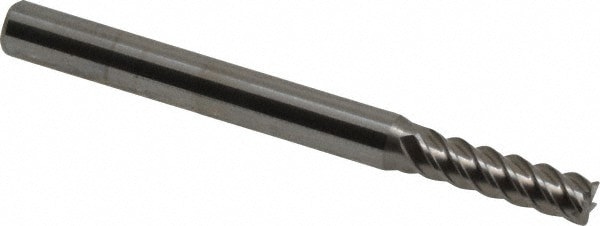 Square End Mill: 5/32'' Dia, 9/16'' LOC, 3/16'' Shank Dia, 2'' OAL, 5 Flutes, Solid Carbide