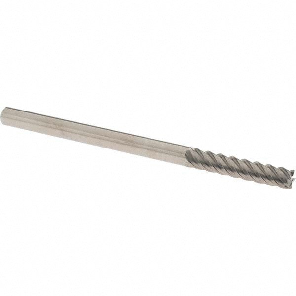 Square End Mill: 1/4'' Dia, 1-1/4'' LOC, 1/4'' Shank Dia, 4'' OAL, 5 Flutes, Solid Carbide
