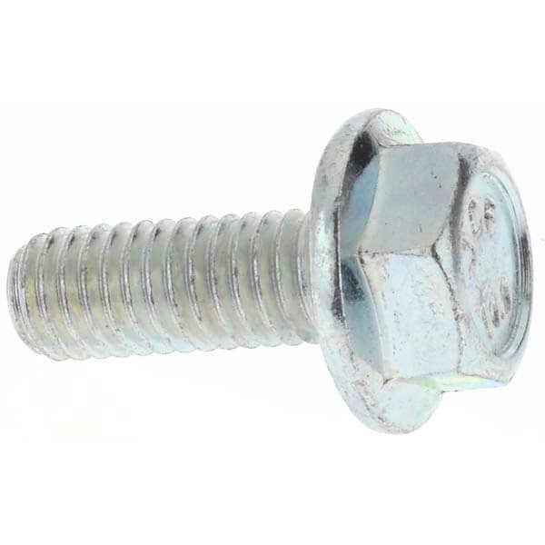 Smooth Flange Bolt: M6 x 1 Metric, 16 mm Length Under Head, Fully Threaded