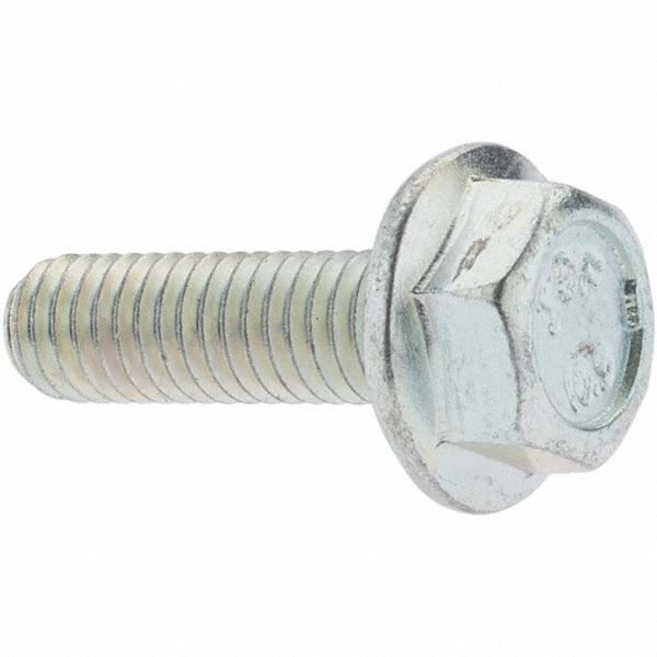 Smooth Flange Bolt: M6 x 1 Metric, 20 mm Length Under Head