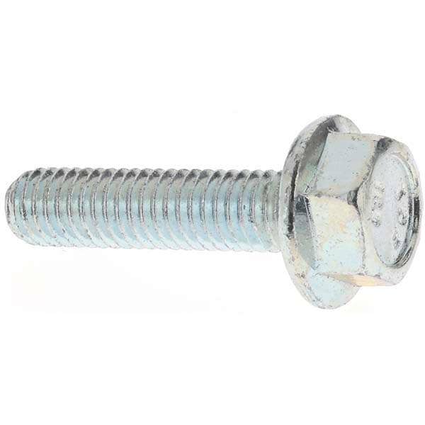 Smooth Flange Bolt: M6 x 1 Metric, 25 mm Length Under Head, Partially Threaded