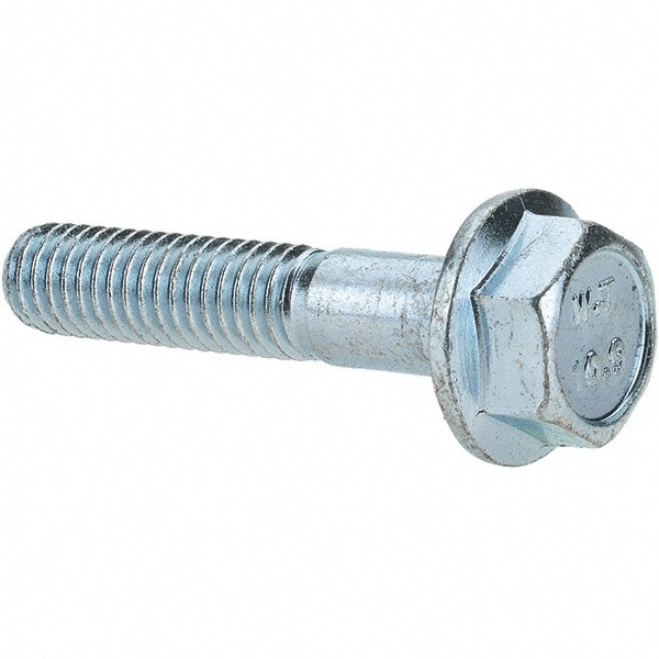 Smooth Flange Bolt: M6 x 1 Metric, 30 mm Length Under Head, Partially Threaded