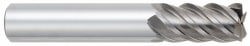 Square End Mill: 5/8'' Dia, 3/4'' LOC, 5/8'' Shank Dia, 3'' OAL, 5 Flutes, Solid Carbide