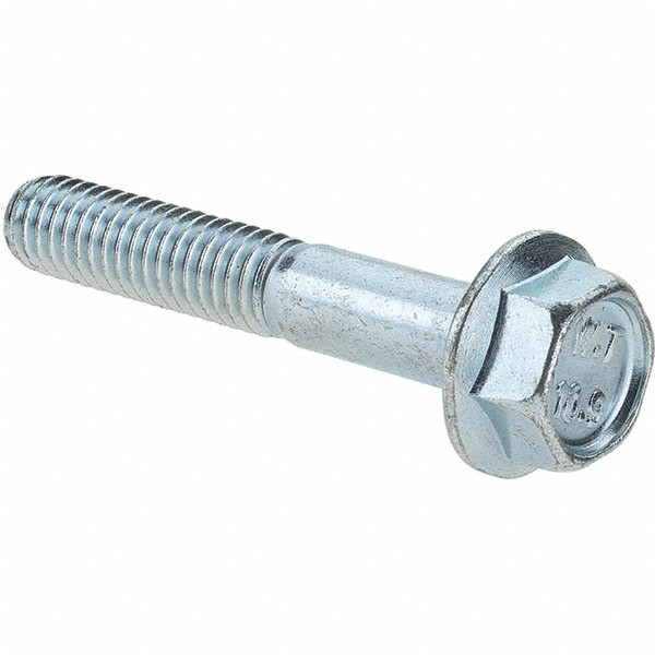 Smooth Flange Bolt: M6 x 1 Metric, 35 mm Length Under Head, Partially Threaded