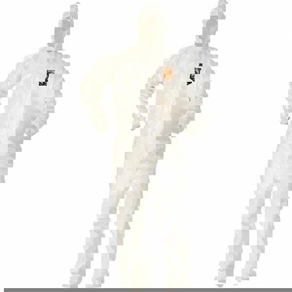 Non-Disposable Rain & Chemical-Resistant Coverall: White, Saranex