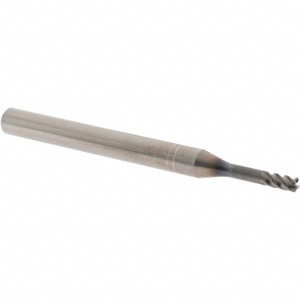 Corner Radius End Mill: 3.00 mm Dia, 5.00 mm LOC, 0.50 mm Radius, 4 Flute, Solid Carbide
