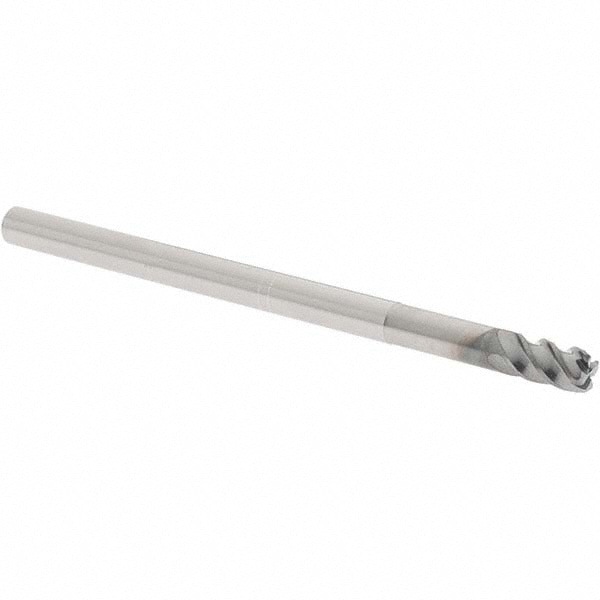 Corner Radius End Mill: 6.00 mm Dia, 9.00 mm LOC, 1.00 mm Radius, 4 Flute, Solid Carbide