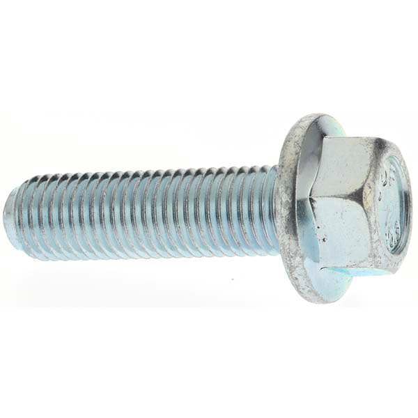 Smooth Flange Bolt: M10 x 1.25 Metric, 35 mm Length Under Head