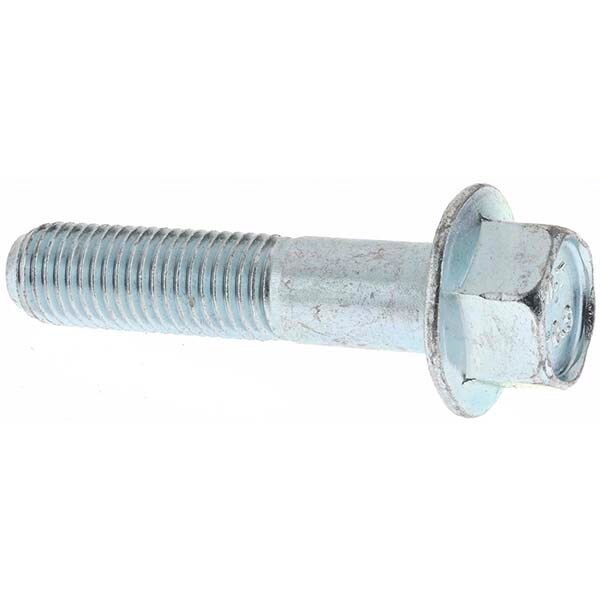 Smooth Flange Bolt: M10 x 1.25 Metric, 45 mm Length Under Head, Partially Threaded