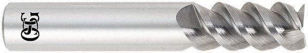 Square End Mill: 3/8'' Dia, 1'' LOC, 3/8'' Shank Dia, 2-1/2'' OAL, 3 Flutes, Solid Carbide