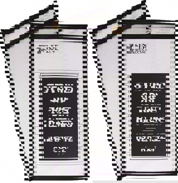 25 Pc Stitched Shop Ticket Holder: Clear