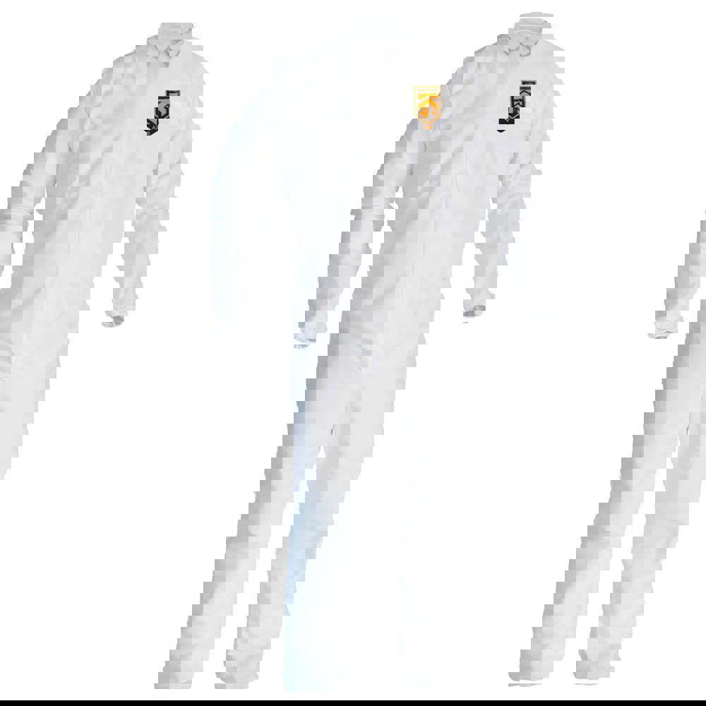 Disposable Coveralls: Size Medium, SMS, Zipper Closure